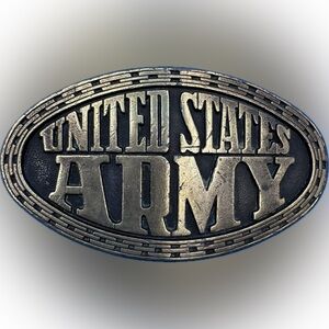 United States Army Military Enlisted Soldiers Vintage Brass Tone Belt Buckle